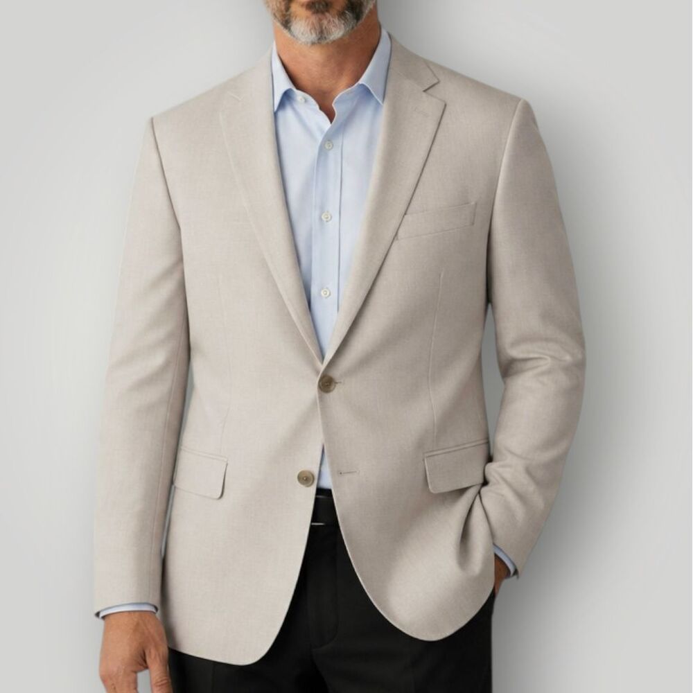 RALPH LAUREN Regular fit Mens Blazer Sport Coat Suit 2-Btn Jacket Cream/Tan 43R